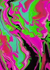 Wall Mural - Abstract multicolored marble background. Acrylic paint spreads freely and creates an interesting pattern. Bright colors. Background for the cover of a laptop, notebook.