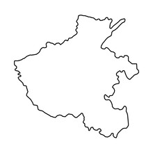 Henan Province Map, Administrative Divisions Of China. Vector Illustration.
