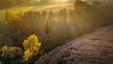 Jesień z lotu ptaka o zachodzie słońca - dron dji mavic 3 classic i kamera hasselblad