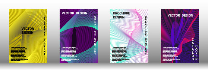 A set of modern abstract covers with abstract gradient linear waves.