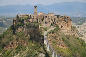 Panorama of the village Bagnoregio, Italy