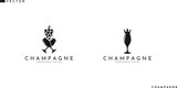 Fototapeta Tulipany - Wine shop logo. Champagne sign