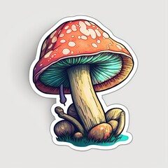 Trippy Mushrooms - Cute Print Out Sticker