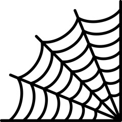 Wall Mural - Spider web icon isolated on white. Black halloween cobweb 