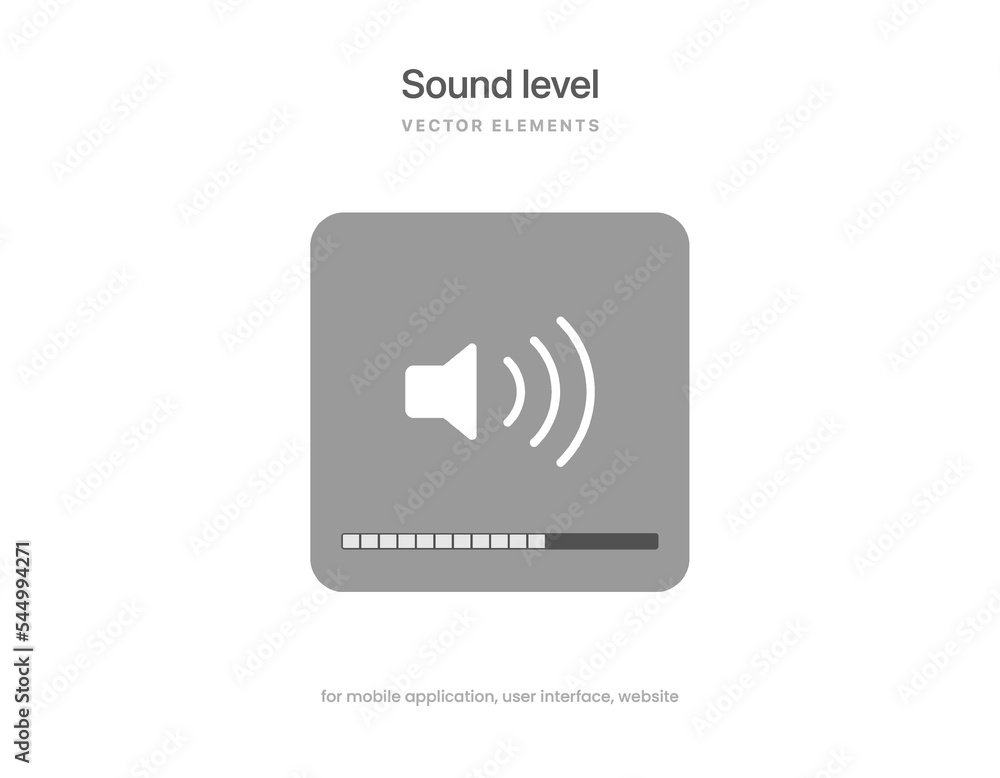Speaker and sound icon. Volume level icon isolated on white background ...
