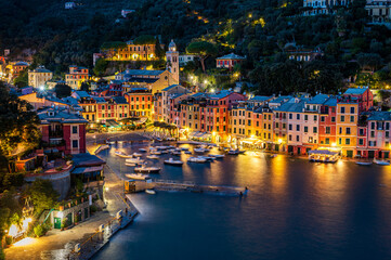 Wall Mural - Townscape of Portofino by night