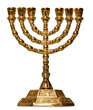 Golds jewish hanukkah menorah for candle