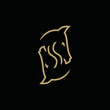 letter S with head horse logo design