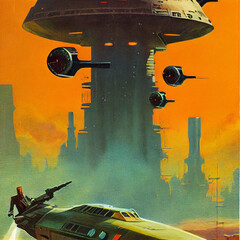 Wall Mural - 1970s pulp science fiction book cover art!