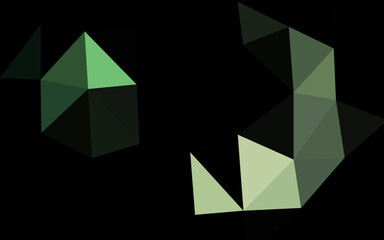 Dark Green vector polygon abstract backdrop.