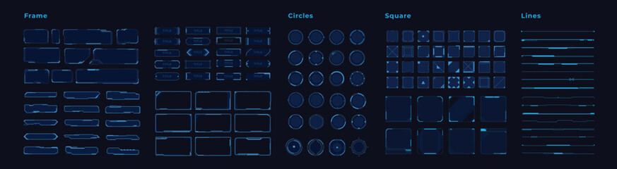 vector hud elements set for futuristic user interface
