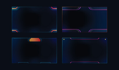 Hud frames futuristic text box border frame scifi digital screen hologram panel vector