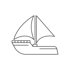 sailing boat icon set water transport yacht boat line icon. isolated on white background. vector illustration