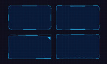 Hud Frames Futuristic Text Box Border Frame Scifi Digital Screen Hologram Panel Vector