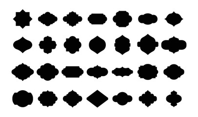 Set of islamic shape illustration design blank islamic shape template vector