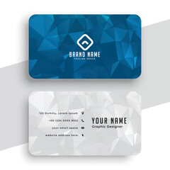 Canvas Print - Polygonal blue modern ready business card template