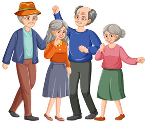 Canvas Print - Happy senior people group