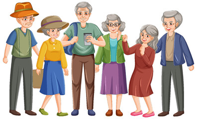 Canvas Print - Happy senior people group
