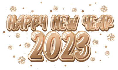 Wall Mural - Happy New Year 2023 text for banner design