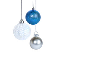 Wall Mural - blue and white hanging christmas decorations