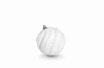 Wall Mural - white ball with beads closeup isolated on white background