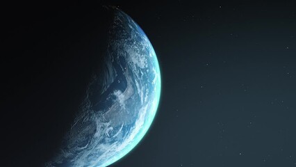 Wall Mural - 3D Representation of Planet Earth Spinning Partly Showing The Half Part. - close up