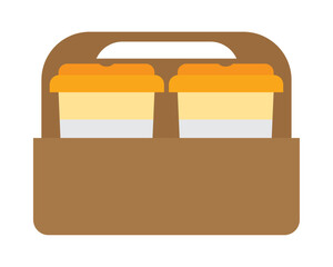 Sticker - coffee takeout box icon