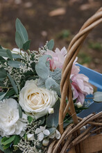 Basket With Wedding Flowers.