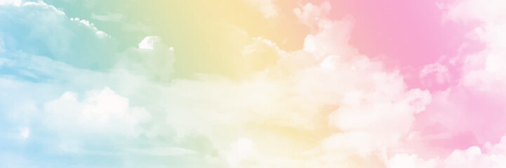 Wall Mural - sky with soft clouds in pastel tone for backgrounds