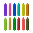 © SurfupVector - Wax crayon pencils set. Vector illustrations of tools for drawing on paper by preschool kids. Cartoon chalk sticks in different colors isolated on white. Education, elementary school concept