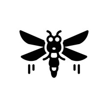 Black Solid Icon For Fly Drake