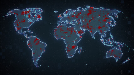 virus germs Coronavirus cause many Infection diseases. On a black background Smelly Floated all around 3d rendering