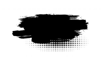 Poster - Abstract black brush stroke animation for text effect. Rough ink stroke movement in Chinese style for video overlay and  copy space. Rough paint in lower third frame 