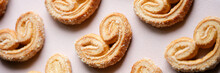 Delicious Appetizing Pretzels With Sugar Puff Pastry Background