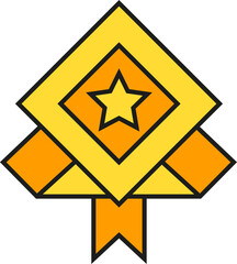 star badge with ribbon illustration