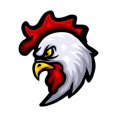 Poster - Rooster head logo mascot design