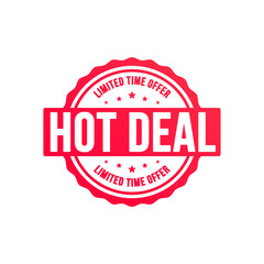 Wall Mural - Hot Deal Limited Time Offer Shopping Vector Label 