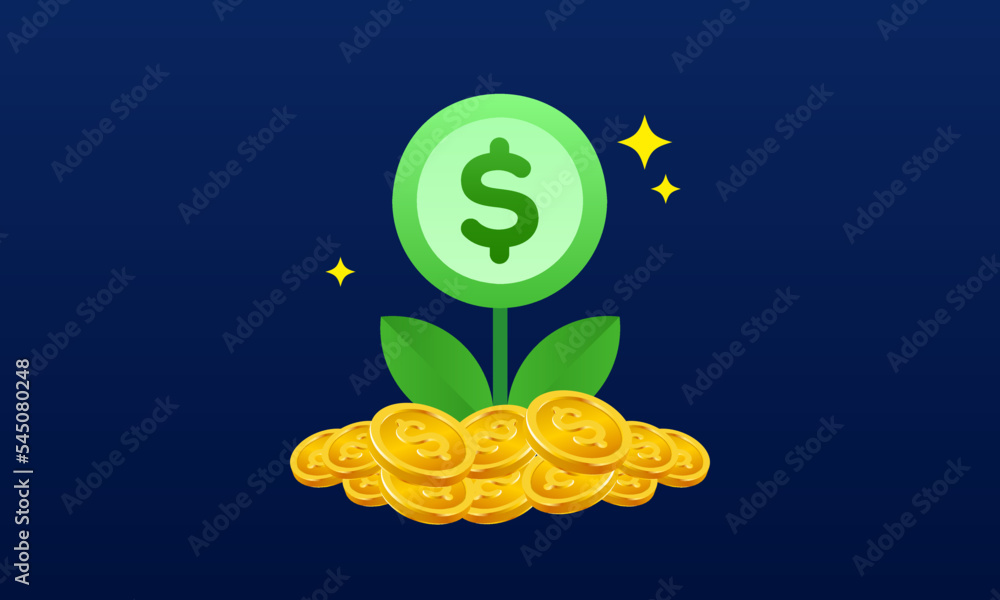 Money Tree and Coin Tree Premium Tree Coin Vector Illustration Stock ...