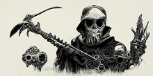 Necromancer Of Death Ink Sketch Ink