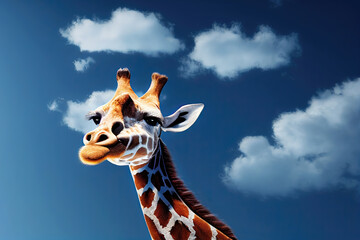 Wall Mural - Picture of a giraffe as animal illustration