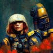 © kokinnwakashuu - Generative AI generative aiと 消防士と 緊急と 救出と ヘルメットと 安