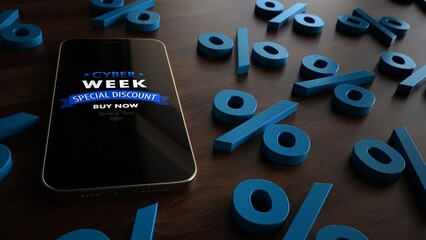 Canvas Print - Smartphone Cyber Week Discount Percents