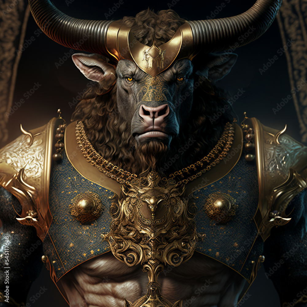 Concept art illustration of Minotaur from greek mythology Stock ...