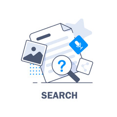 Wall Mural - documents icon and magnifying glass. confirmed or approved document.
