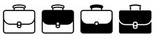 Briefcase Vector Icon Set. Portfolio Illustration Sign Collection. Bag Symbol Or Logo.