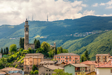 Aufkleber - Panoramic Overview Of Calchera-frontale And Surrounding Area, Bergamo Province, Italy