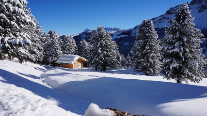 Leinwandbilder - Snow Covered Mountain Against Sky
