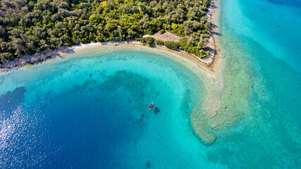 Wall Mural - Aerial view of Cleopatra Island Gokova Bay Turkey