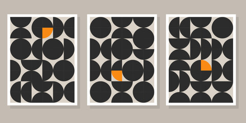Wall Mural - abstract bauhaus geometric pattern background vector circle