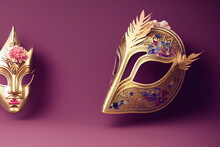 Venetian Carnival Mask Carnival Background With Copy Space 